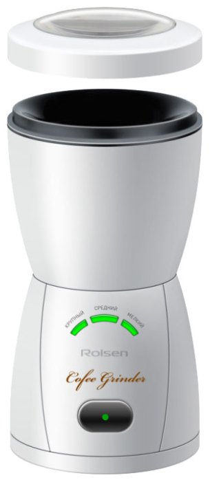 Кофемолка ROLSEN RCG-150L (белая)																		 — описание, фото, цены в интернет-магазине PT Stores