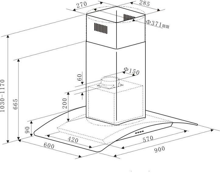 Купить Островная вытяжка MAUNFELD ANCONA PlusA (ISLA) 90 нержавейка/прозрачное стекло — Фото 2