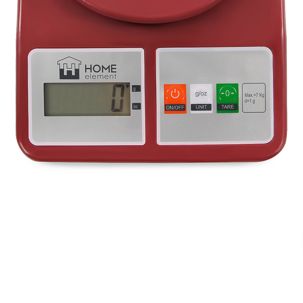 Купить Кухонные весы HOME-ELEMENT HE-SC930 красный гранат — Фото 3