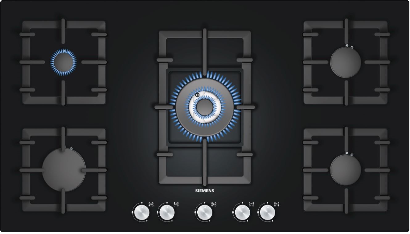 Газовая варочная панель SIEMENS EP 916 QB 91 E																		 — описание, фото, цены в интернет-магазине PT Stores