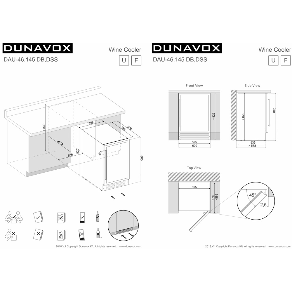 Купить Встраиваемый винный шкаф DUNAVOX DAU-46.145DB — Фото 2