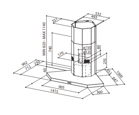Купить Купольная вытяжка FABER STILO ANGOLO/SP LED EV8 X A100 — Фото 2