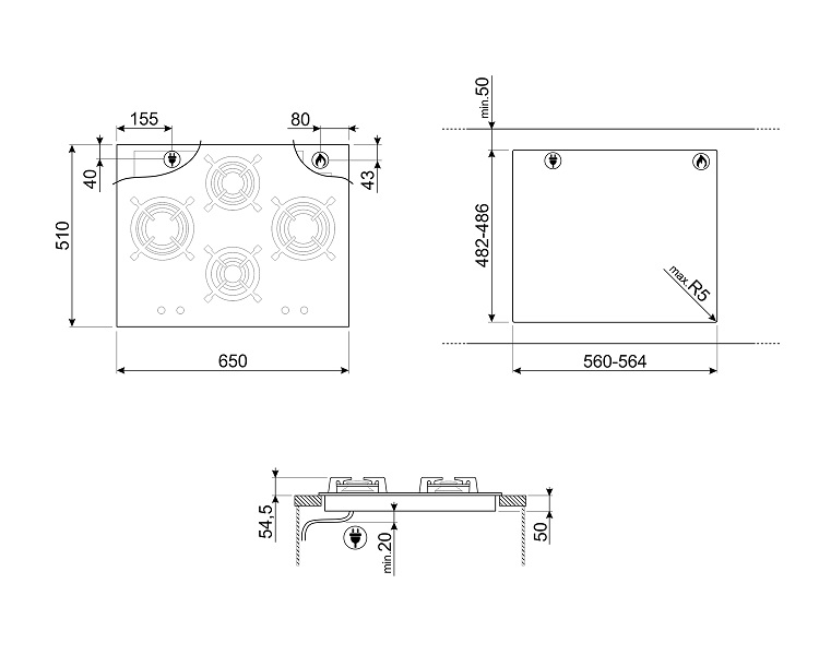 Купить Газовая варочная панель SMEG PV664LCNX — Фото 2