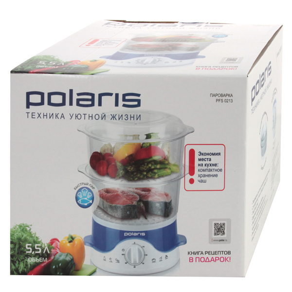 Купить Пароварка POLARIS PFS 0213 белый с синим — Фото 8