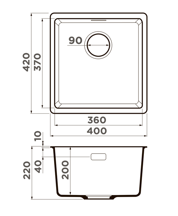 Купить Мойка OMOIKIRI Kata 40-U-BL Artgranit/черный — Фото 2