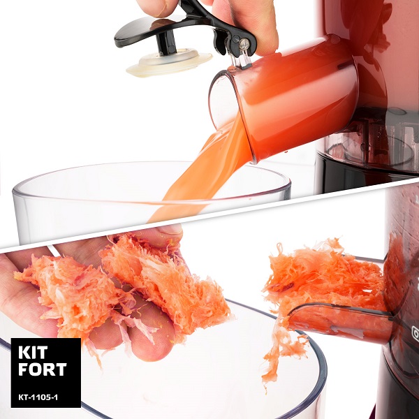 Купить Соковыжималка Kitfort KT-1105-1, красный/черный — Фото 9