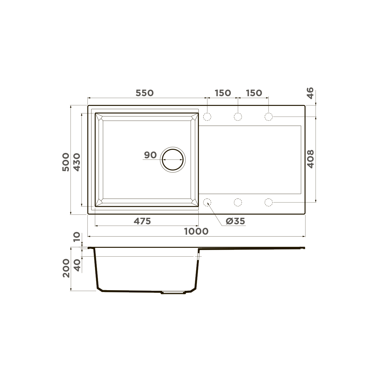 Купить Мойка OMOIKIRI Sakaime 100-CH Tetogranit/шампань — Фото 2