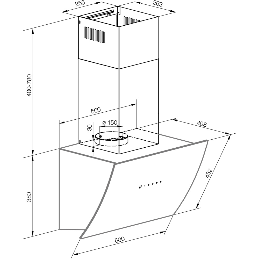 Купить Наклонная вытяжка GRAUDE DH 60.1 WE — Фото 2