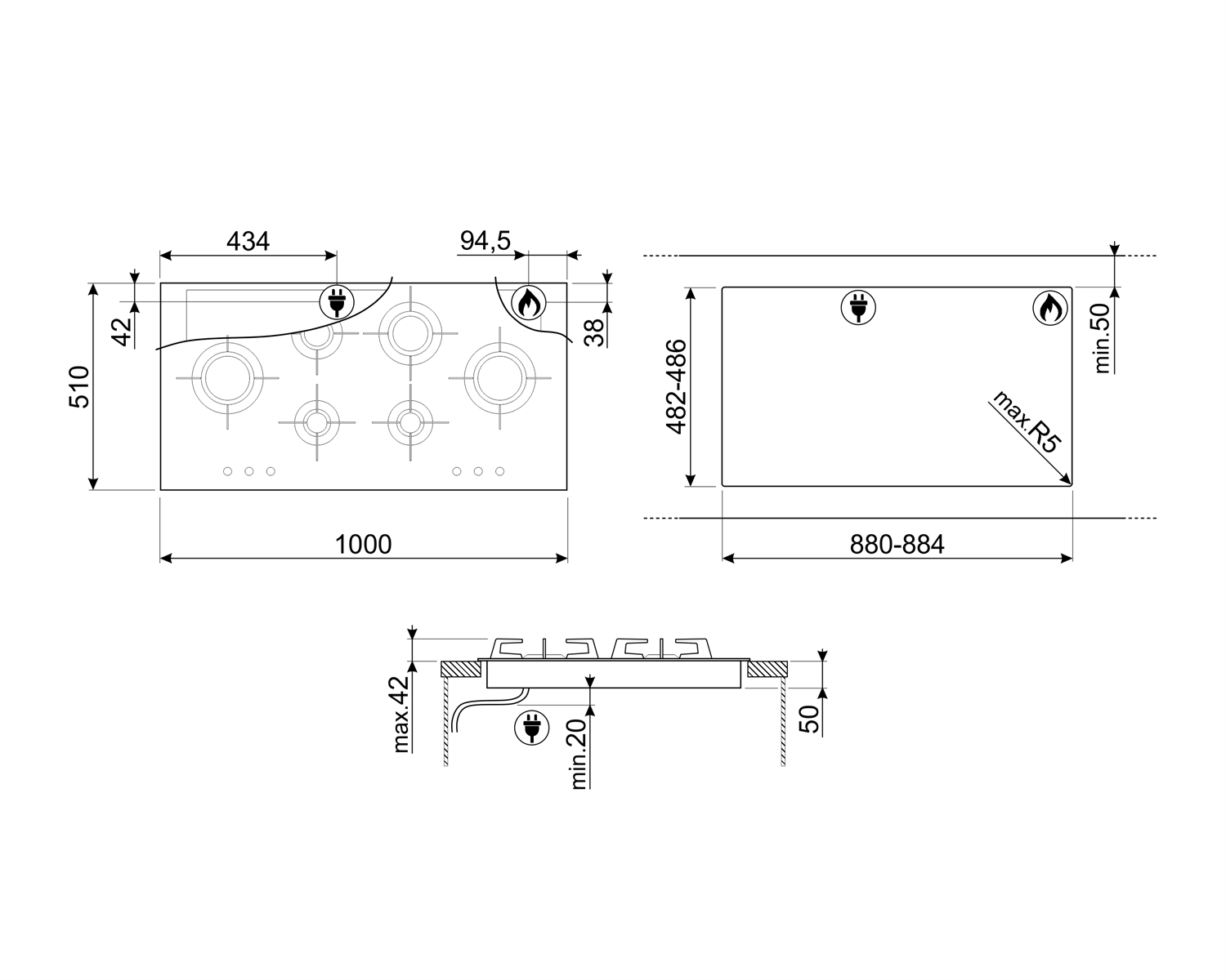 Купить Газовая варочная панель SMEG PXL6106 — Фото 2