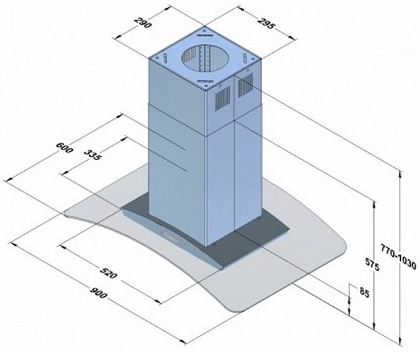 Купить Островная вытяжка AKPO WK-8 Исла Зефир 90 см. нержавейка — Фото 3