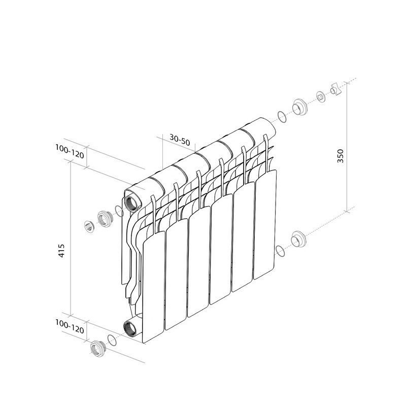 Купить Радиатор Royal Thermo Revolution Bimetall 350 - 10 секц. — Фото 4