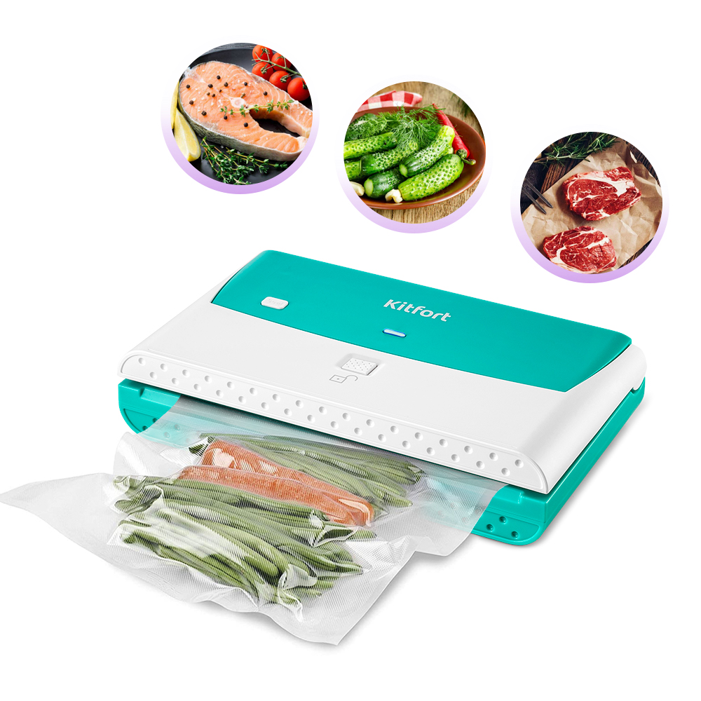 Купить Вакууматор Kitfort КТ-1512-3 белый/бирюзовый — Фото 3