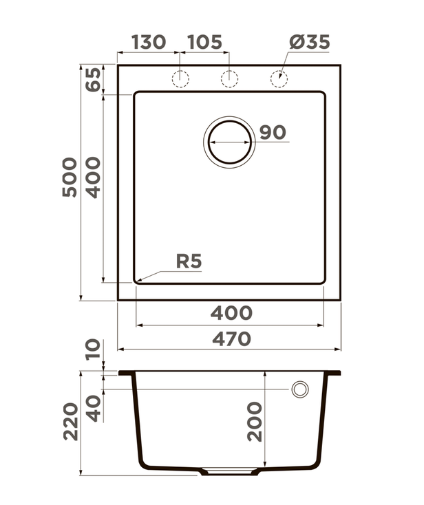 Купить Мойка OMOIKIRI Bosen 47-CH Tetogranit/шампань — Фото 2