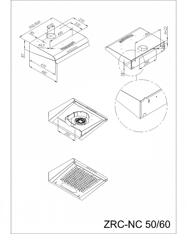 Купить Плоская вытяжка MAUNFELD MPC 60 белый — Фото 2