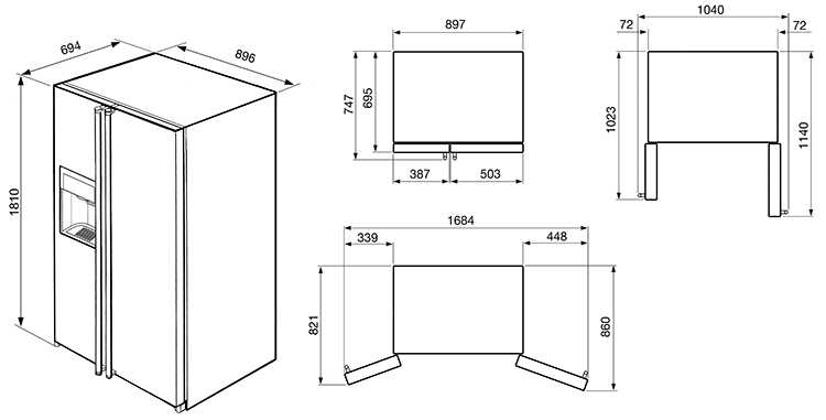 Купить Холодильник SMEG SBS8003PO — Фото 2