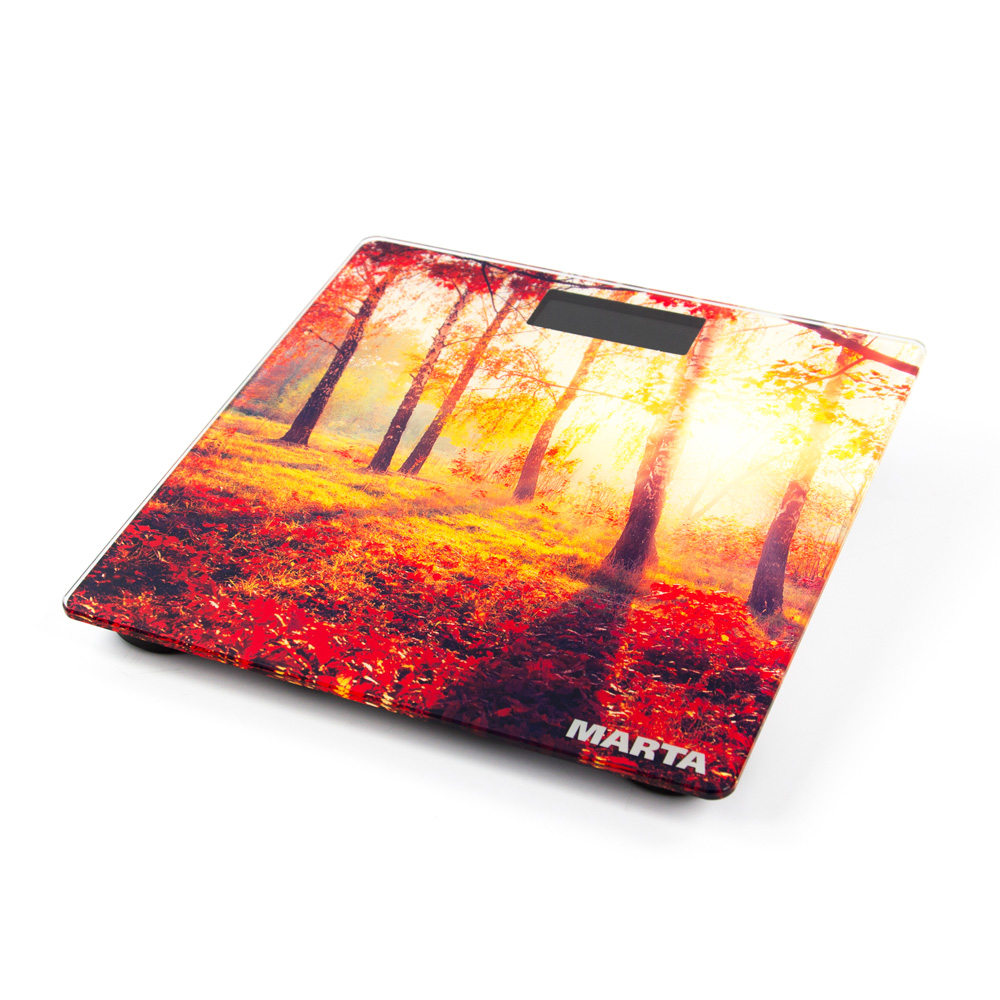 Напольные весы MARTA MT-1676 осенний лес																		 — описание, фото, цены в интернет-магазине PT Stores