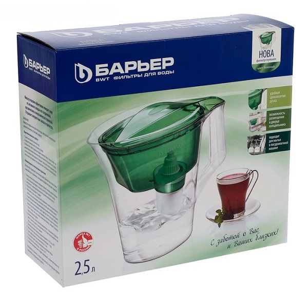 Купить Фильтр для воды БАРЬЕР Кувшин Барьер-Нова зеленый 2.5л В 442 Р 00 — Фото 2