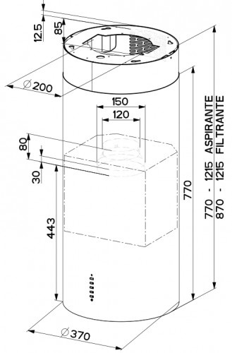 Купить Купольная вытяжка FABER CYLINDRA PLUS BK MATT A37 — Фото 2