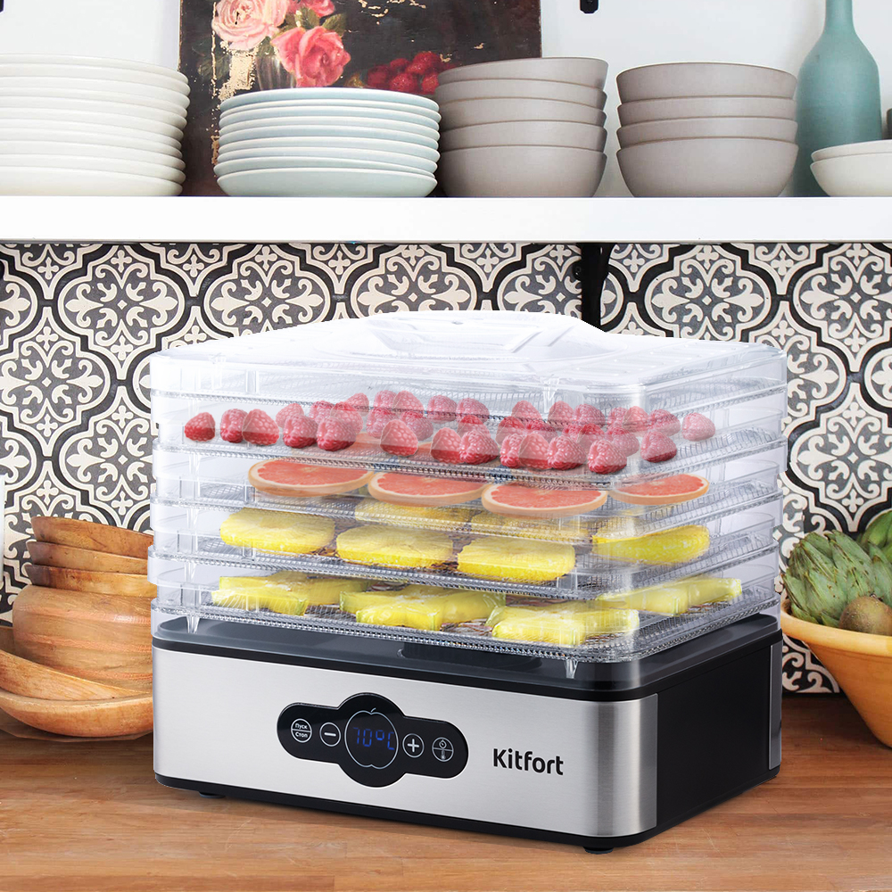 Купить Сушилка для овощей и фруктов Kitfort KT-1914 5 под — Фото 3