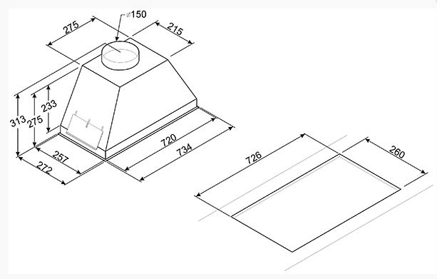 Купить Вытяжка встраиваемая SMEG KSG74B — Фото 4