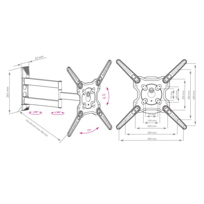 Купить Кронштейн Kromax OPTIMA-406 серый — Фото 4