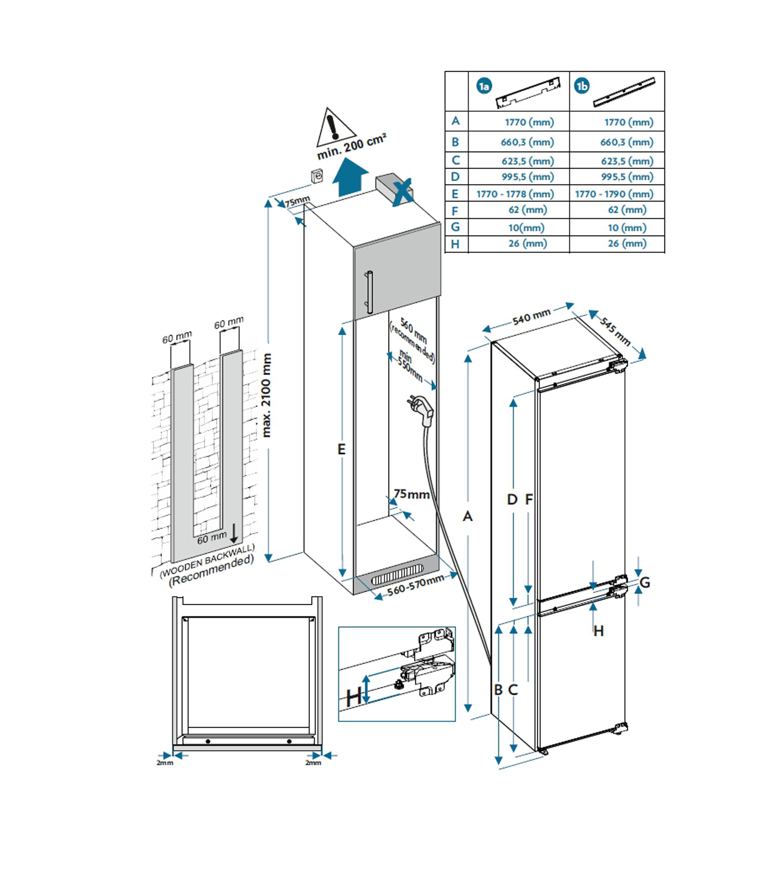 Купить Встраиваемый холодильник Jacky`s JR BW1770 — Фото 3