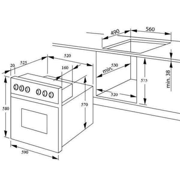 Купить Газовый духовой шкаф RICCI RGO-611BG — Фото 5