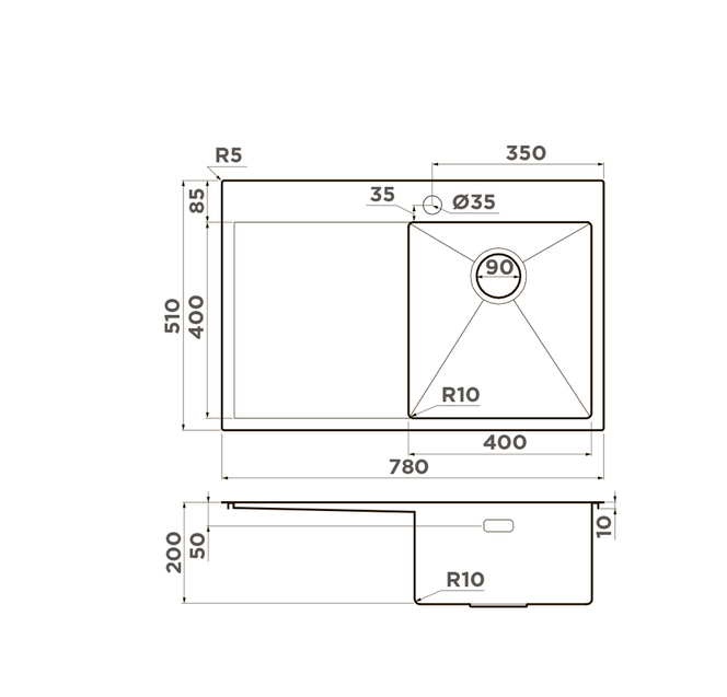 Купить Мойка OMOIKIRI Akisame 78-IN-R нерж.сталь/нержавеющая сталь — Фото 3