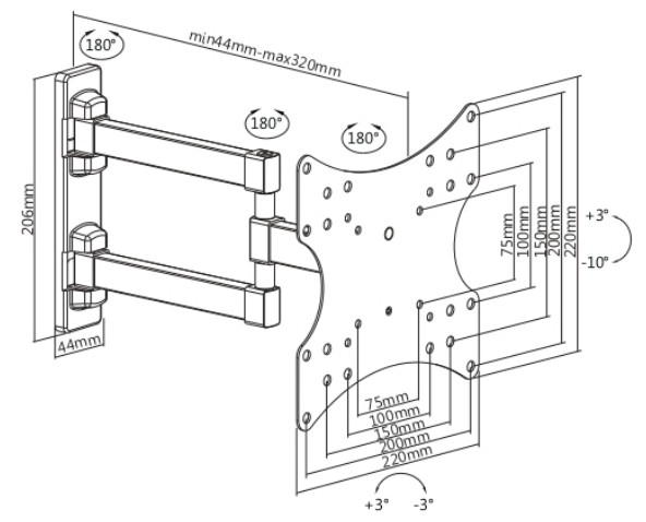 Купить Кронштейн ULTRAMOUNTS UM 867 черный — Фото 2