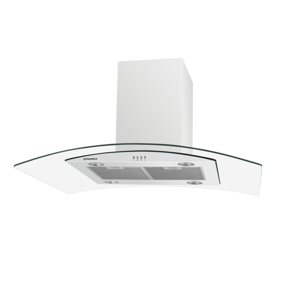 Островная вытяжка MAUNFELD ANCONA PlusA (ISLA) 90 белый/прозрачное стекло																		 — описание, фото, цены в интернет-магазине PT Stores