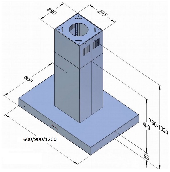 Купить Островная вытяжка AKPO WK-8 Исла Феникс 60 см. нержавейка — Фото 2