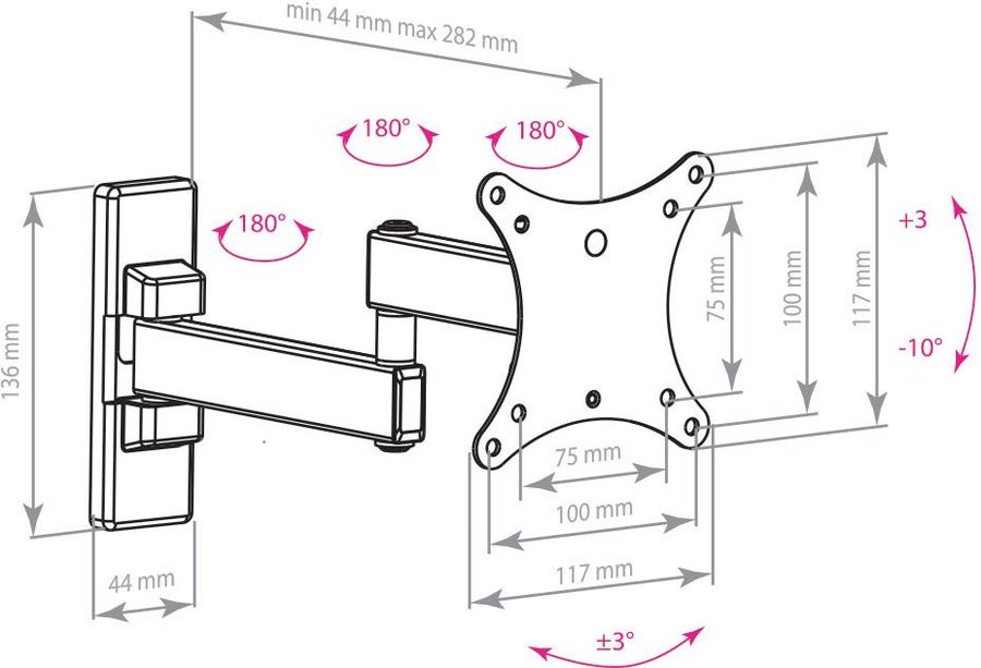Купить Кронштейн ARM MEDIA MARS-02 черный 10"-32" — Фото 2