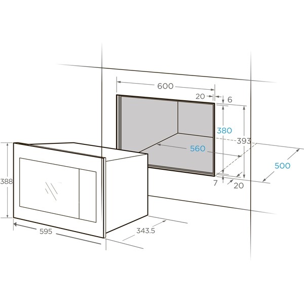 Купить Встраиваемая СВЧ печь Midea MI10250GBX — Фото 2