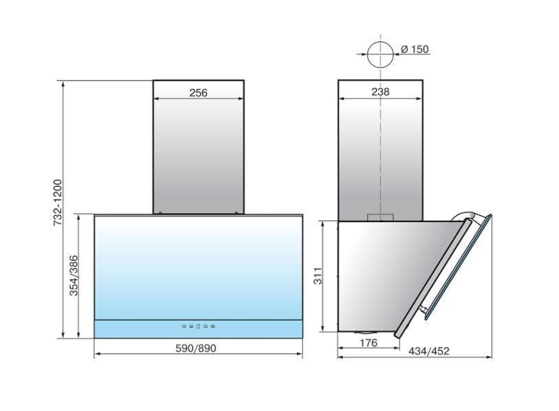 Купить Наклонная вытяжка ELIKOR Жемчуг 60 антрацит/черный — Фото 5