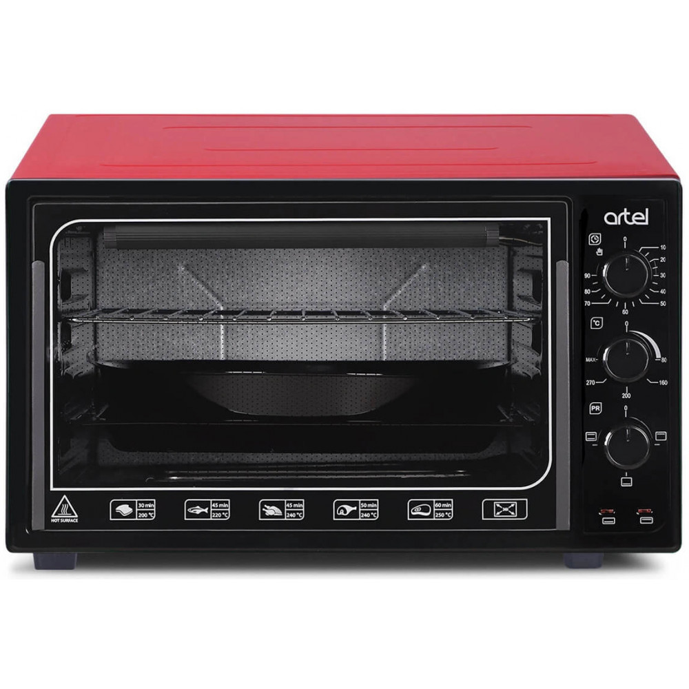 Мини-печь ARTEL MD 3618  E черно-красный																		 — описание, фото, цены в интернет-магазине PT Stores