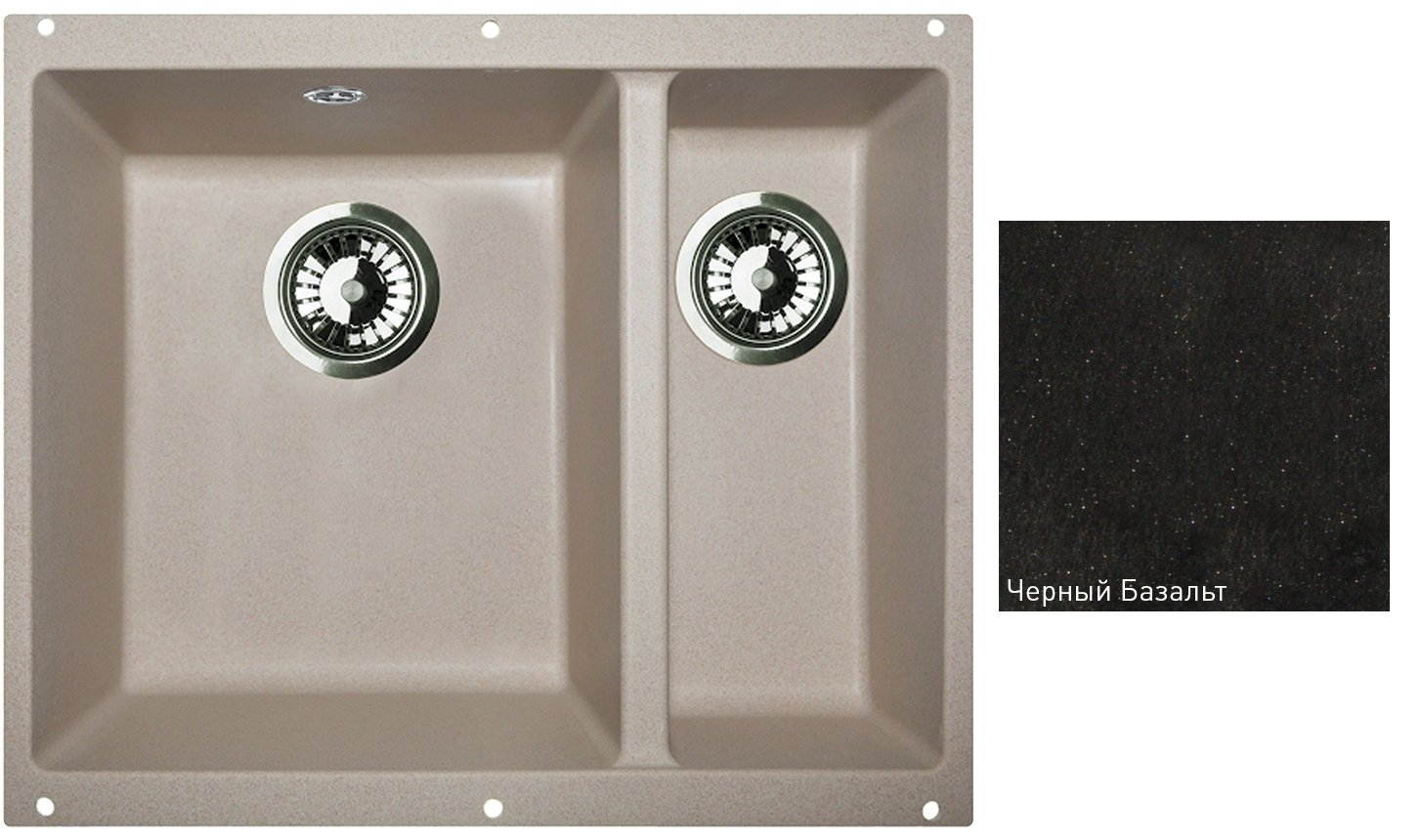 Мойка Zigmund & Shtain Integra 500.2 Черн.базальт																		 — описание, фото, цены в интернет-магазине PT Stores