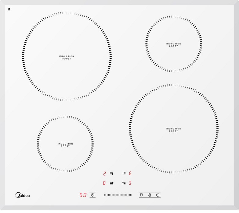 Индукционная варочная панель Midea MIH64721FW																		 — описание, фото, цены в интернет-магазине PT Stores