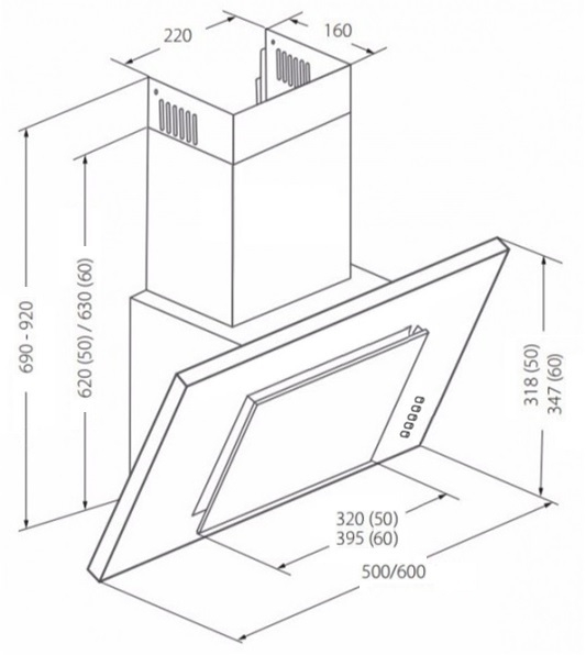 Купить Наклонная вытяжка AKPO WK-4 Optima duo 60 см. черный — Фото 2