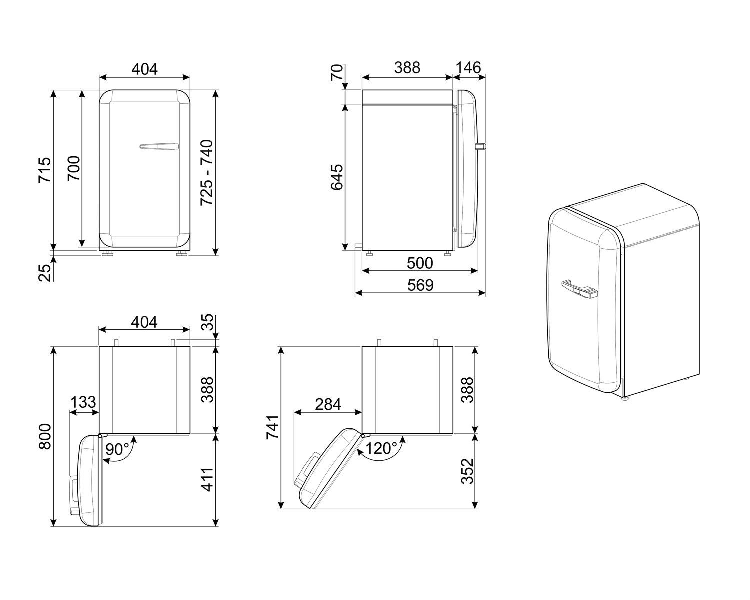 Купить Холодильник SMEG FAB5RPG3 — Фото 2