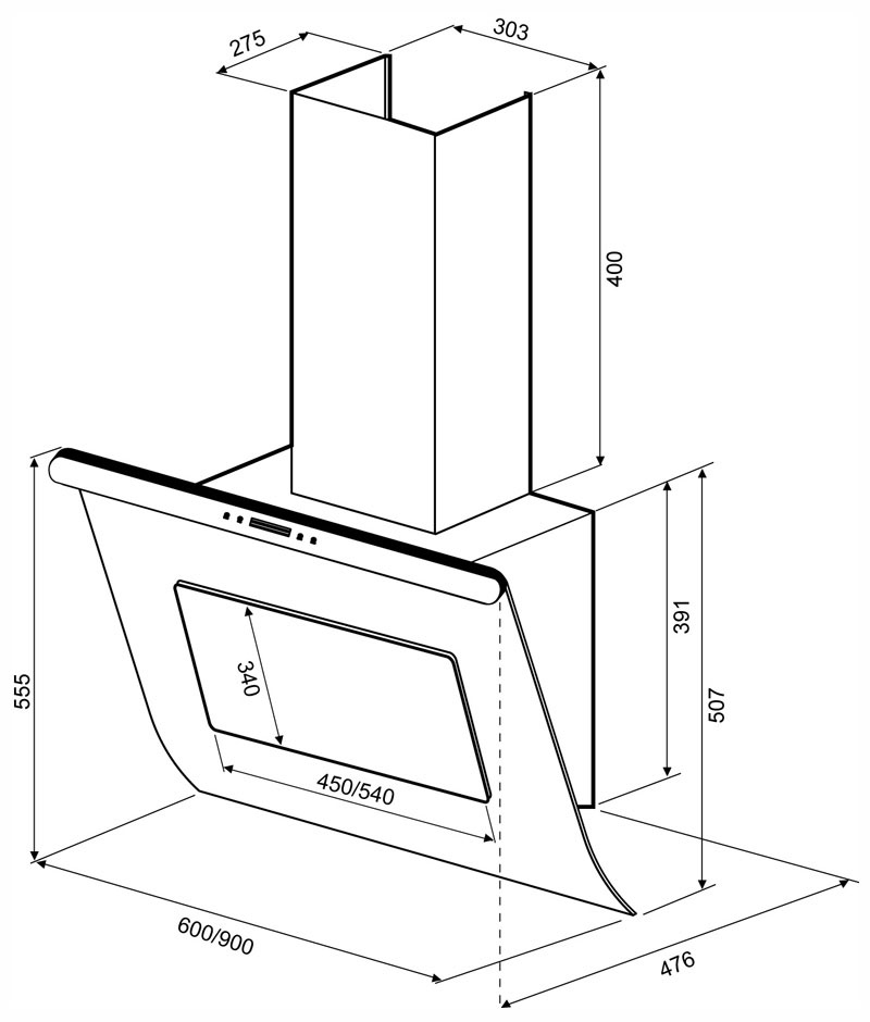 Купить Наклонная вытяжка SHINDO ARKTUR sensor 60 B/BG 3ETC — Фото 2