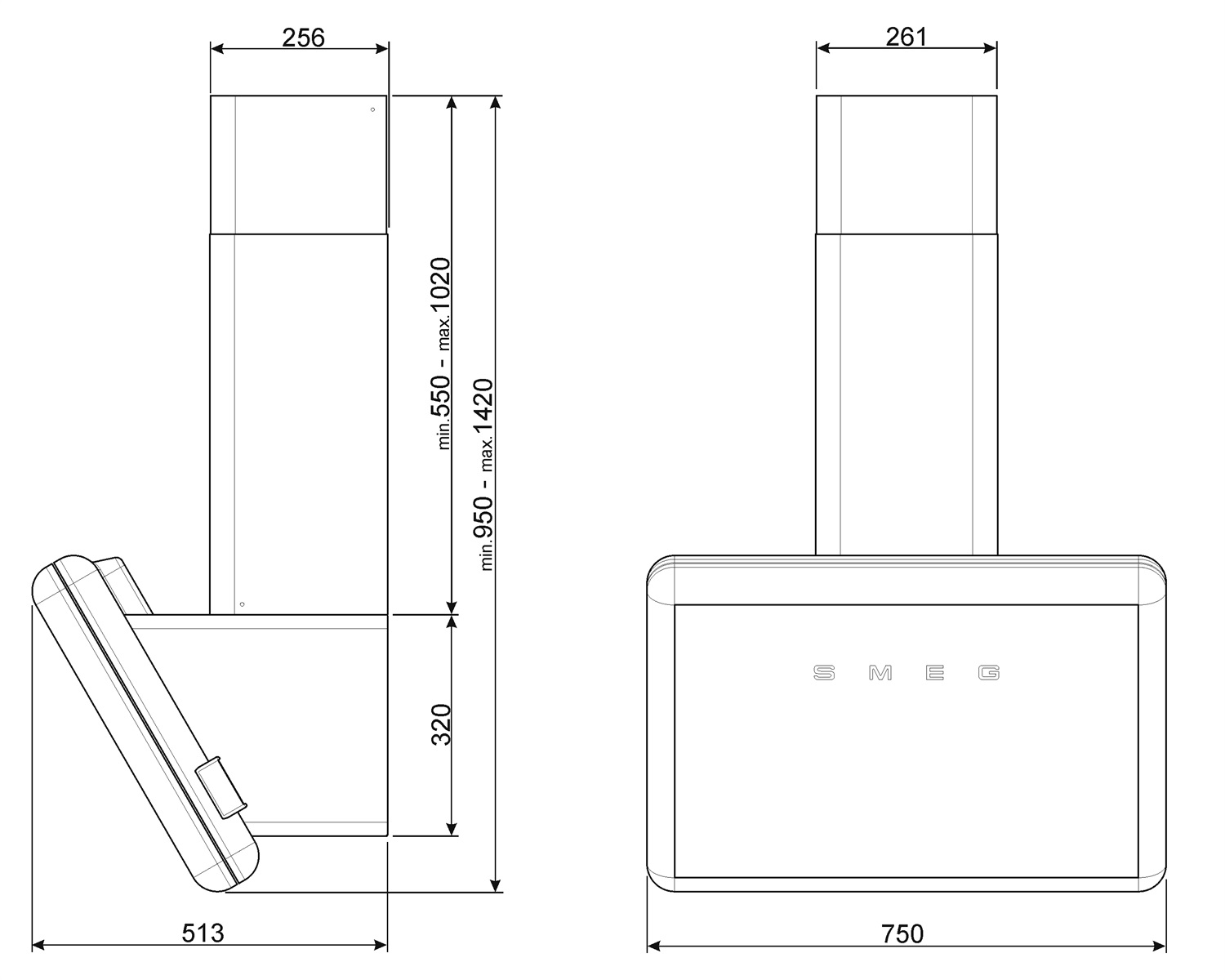 Купить Наклонная вытяжка SMEG KFAB75BL — Фото 5