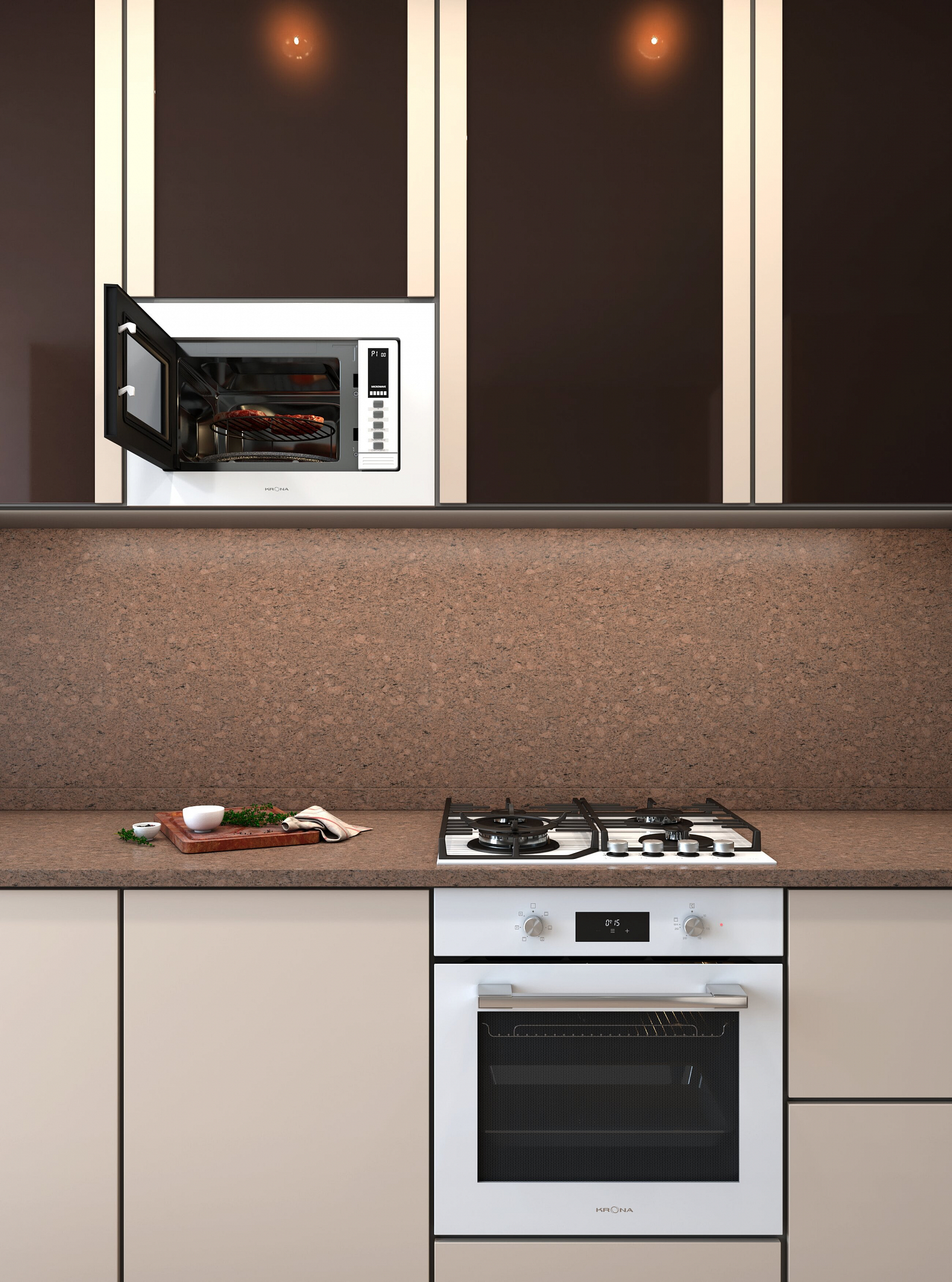Купить Встраиваемая СВЧ печь KRONA RAUM 60 WH DOTS — Фото 2