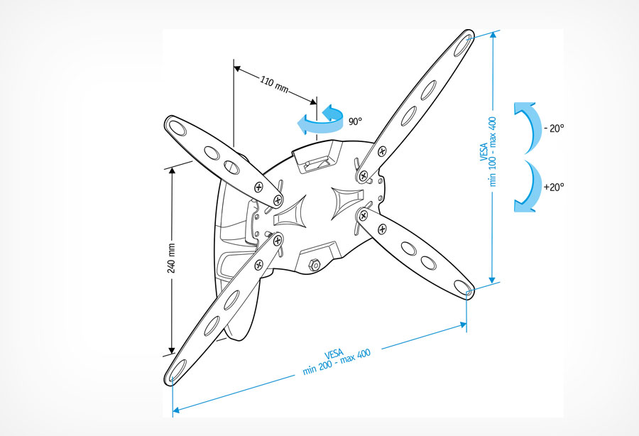 Купить Кронштейн HOLDER LCDS-5026 белый — Фото 3