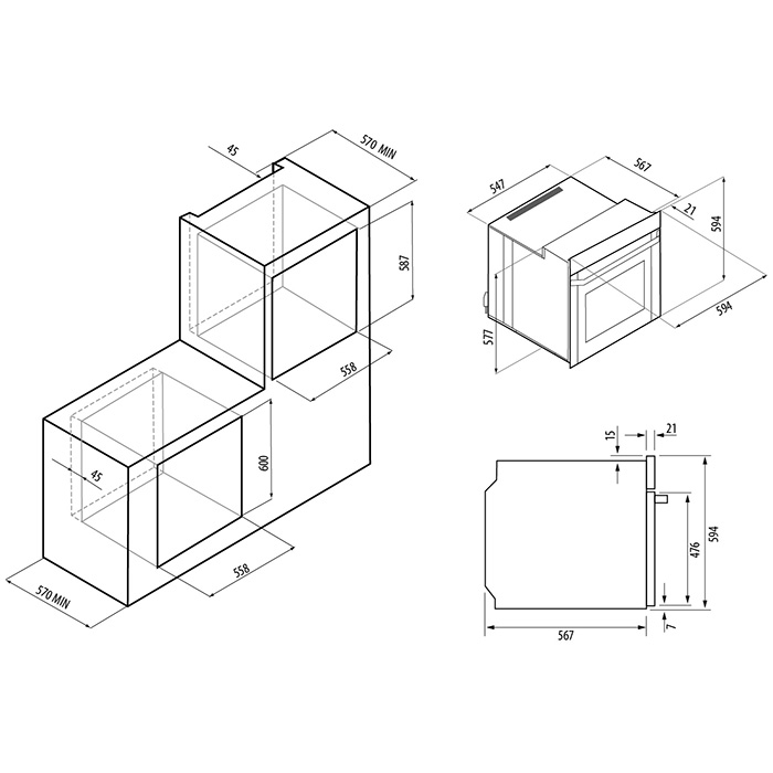 Купить Газовый духовой шкаф Fornelli FGA 60 DESTRO IX BL — Фото 2