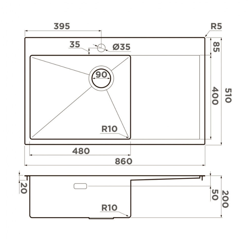 Купить Мойка OMOIKIRI Akisame 86-IN-L Side — Фото 2