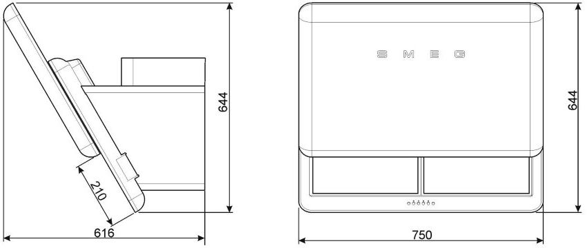 Купить Наклонная вытяжка SMEG KFAB75CR — Фото 4