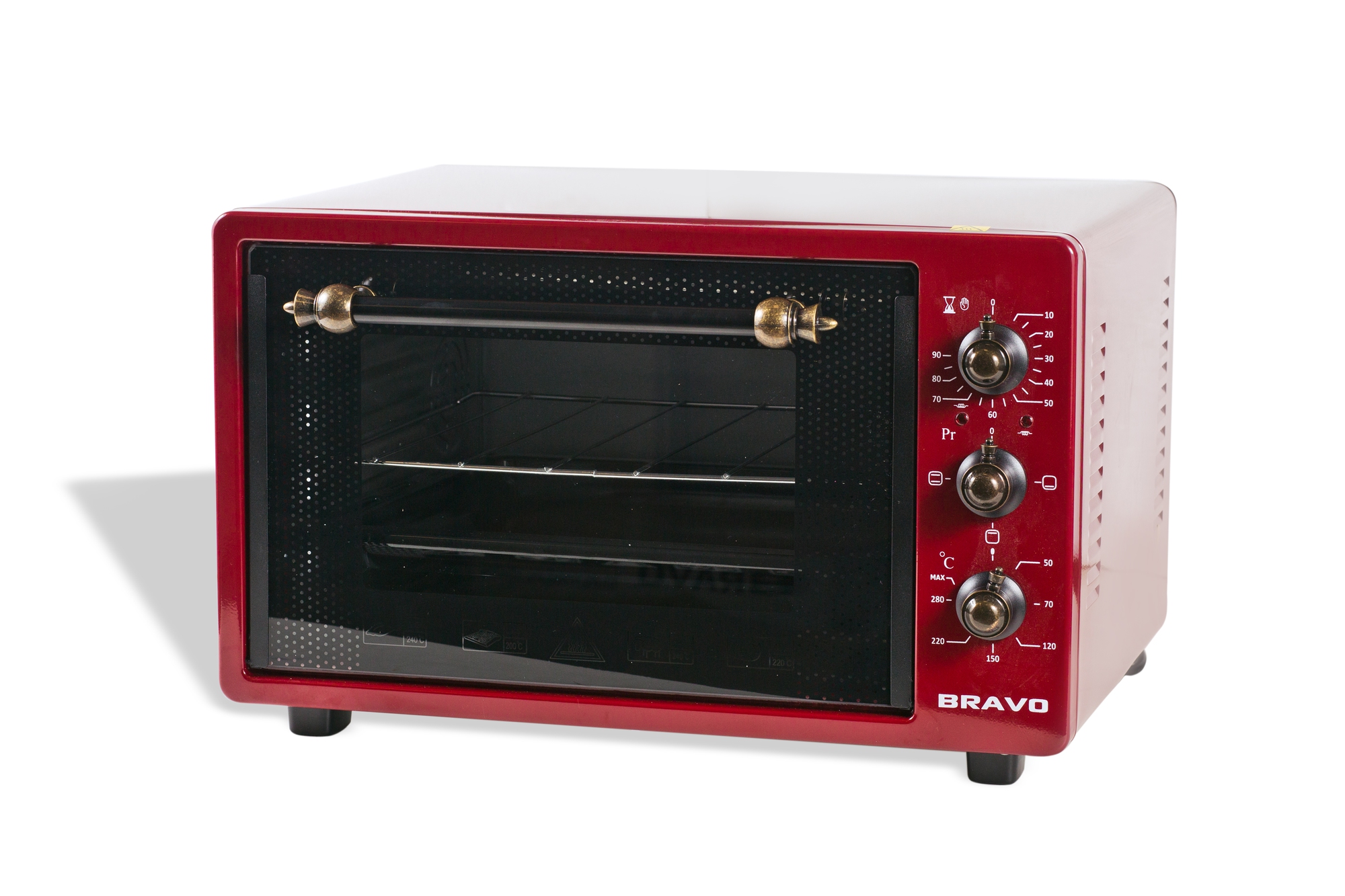 Мини-печь BRAVO FO-45RR красная  ретро																		 — описание, фото, цены в интернет-магазине PT Stores