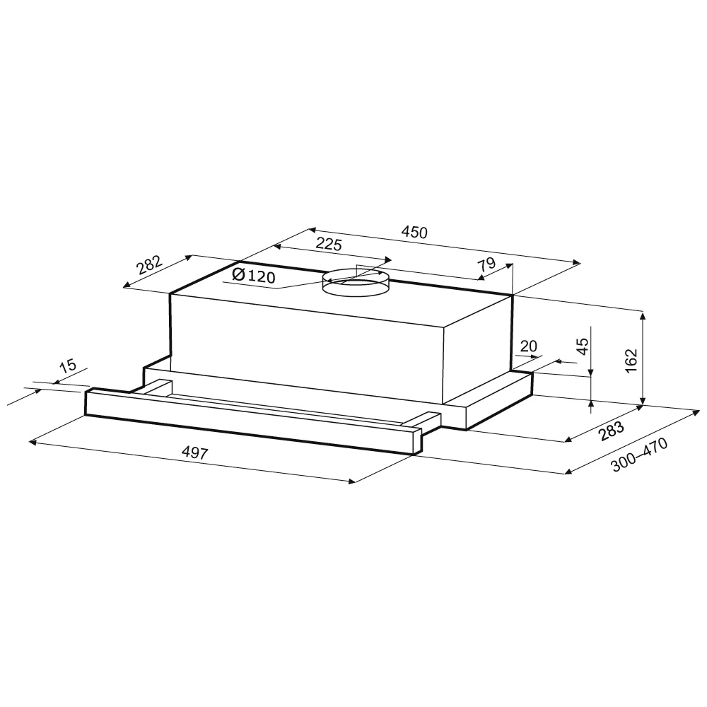 Купить Вытяжка встраиваемая KRONA KAMILLA T 500 WHITE — Фото 3