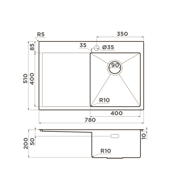 Купить Мойка OMOIKIRI Akisame 78-LG-R нерж.сталь/светлое золото — Фото 3
