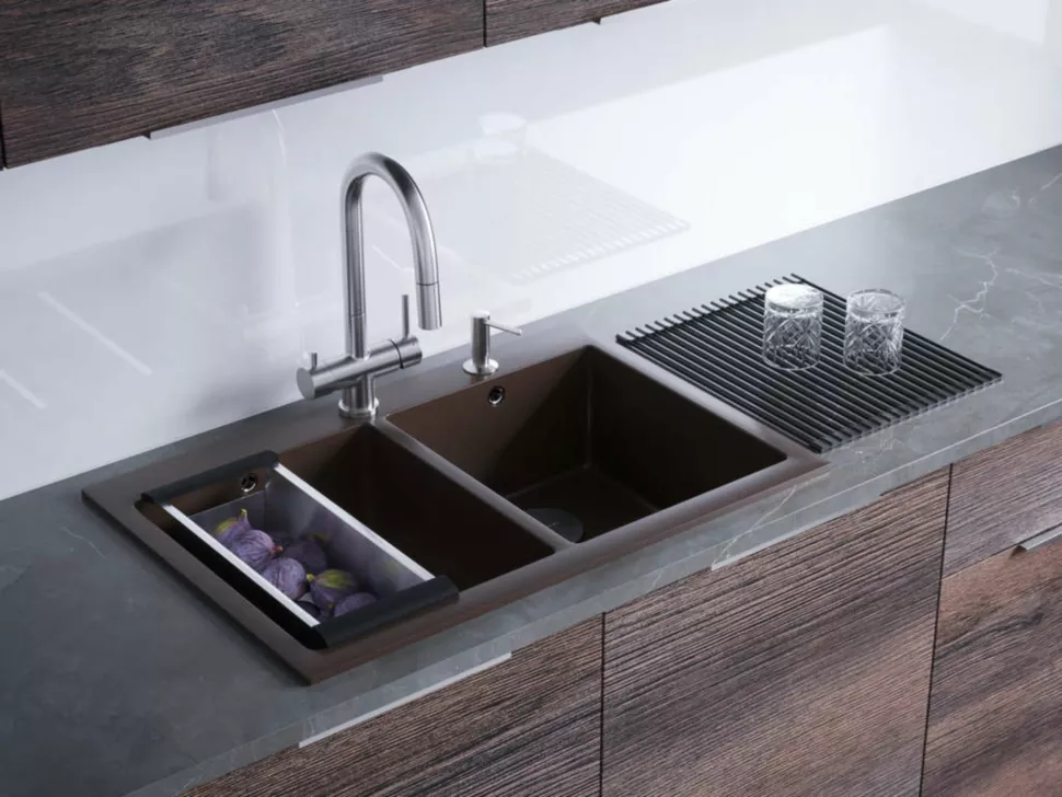 Купить Мойка OMOIKIRI Bosen 80-2-DC Tetogranit/темный шоколад — Фото 2